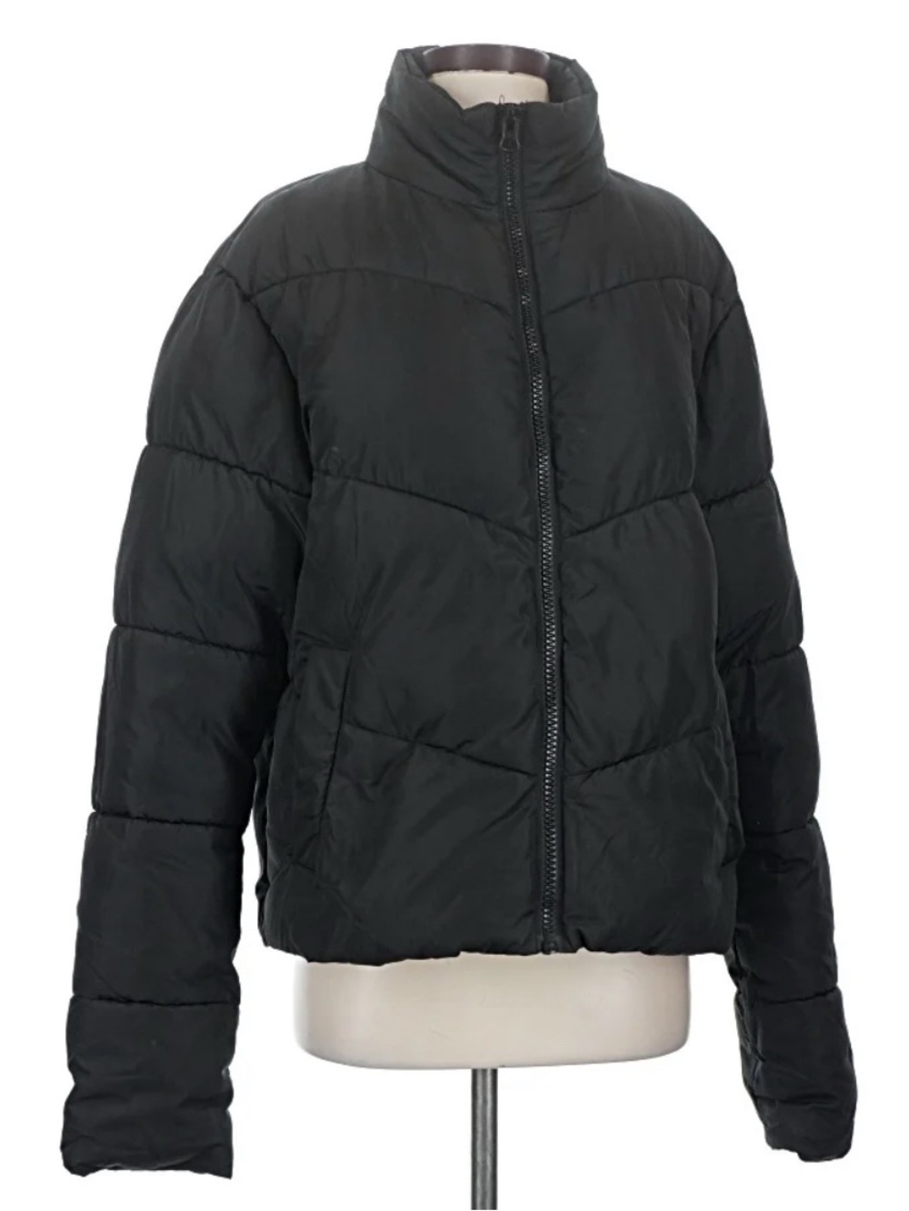 ASOS mid length Black Puffer Jacket - Women's Lightweight Quilted Coat